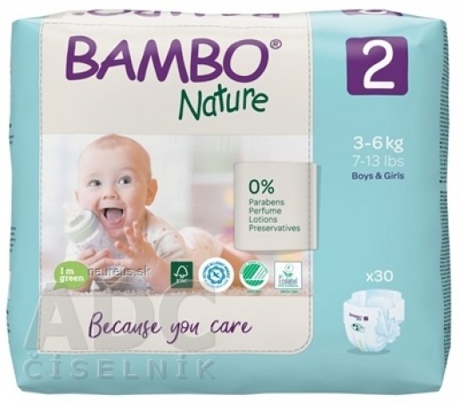 BAMBO 2 (3-6 kg) detské plienky priedušné, savosť 600 ml (inov.2020) 1x30 ks