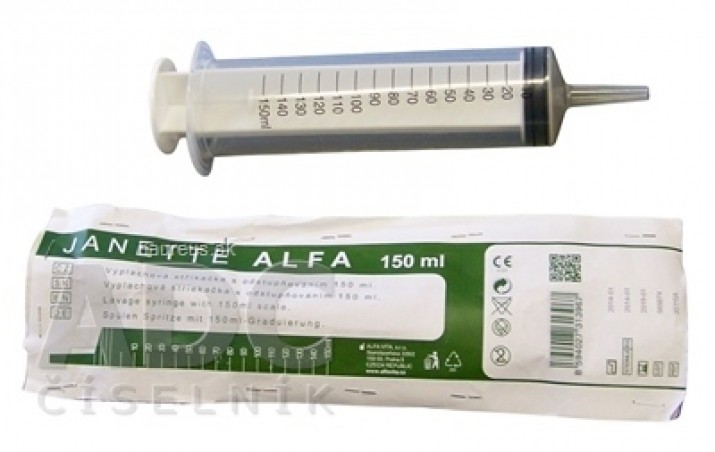 JANETTE ALFA sterilná výplachová striekačka s odstupňovaním 150 ml 1x1 ks