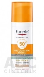 Eucerin SUN OIL CONTROL TINTED SPF 50+ MEDIUM krémový gél na opaľovanie na  tvár, tónovací-stredne tmavý 1x50 ml