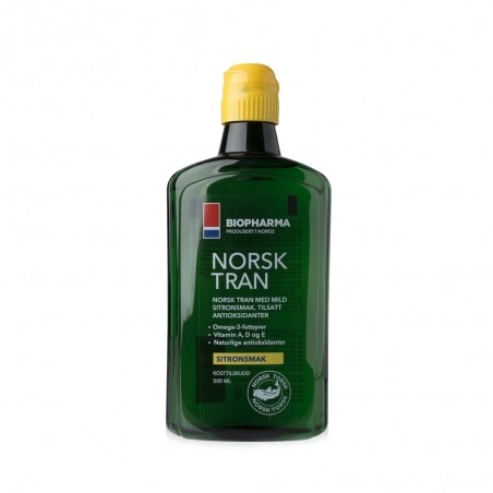 Rybí olej - NORSK TRAN – Prírodná citrónová príchuť 375 ml