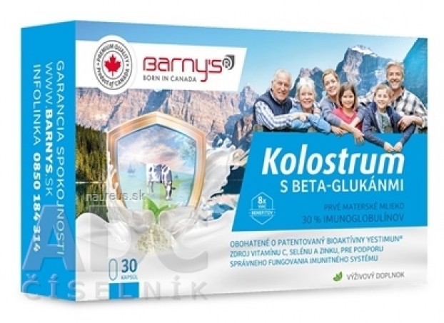 Barny's KOLOSTRUM s beta-glukánmi + darček cps 1x30 ks + darček 1ks, 1x1 set