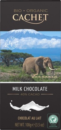 CACHET čokoláda Tanzania Organic mliečna 40% 100g
