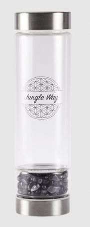 Dizajnová sklenená fľaša s ametystom