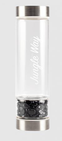 Dizajnová sklenená fľaša s onyxom