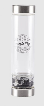 Dizajnová sklenená fľaša s polodrahokamami