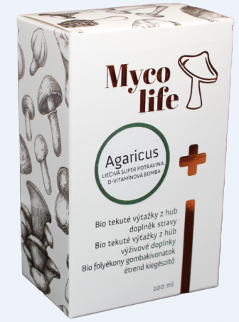 MYCOLIFE-Agaricus (Mandlová huba)- 100 ml - Liečivá super potravina,  D vitamínová bomba