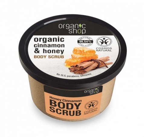 Organic Shop - Med & Škorica - Telový peeling 250 ml