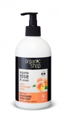 Organic Shop - Ruža a broskyňa - Výživné mydlo na ruky 500 ml