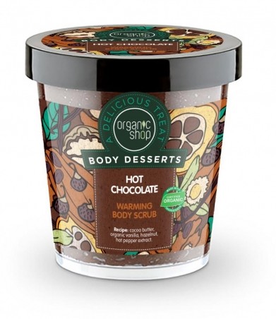 Organic Shop - Hrejivý telový peeling Horúca čokoláda 450 ml