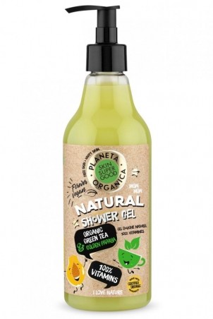 Prírodný sprchový gél 100% vitamíny - Organický zelený čaj a Zlatá Papaja