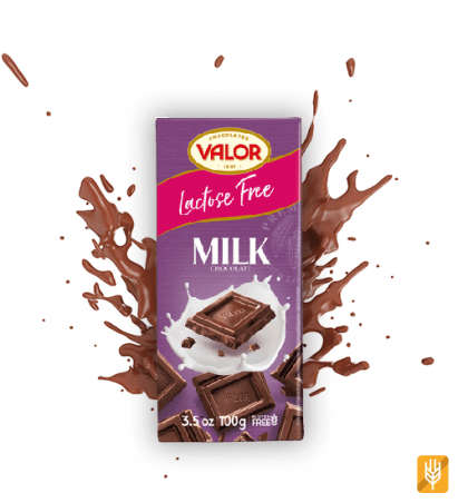 Čokoláda mliečna Valor so zníženým obsahom laktózy, bez lepku 100g