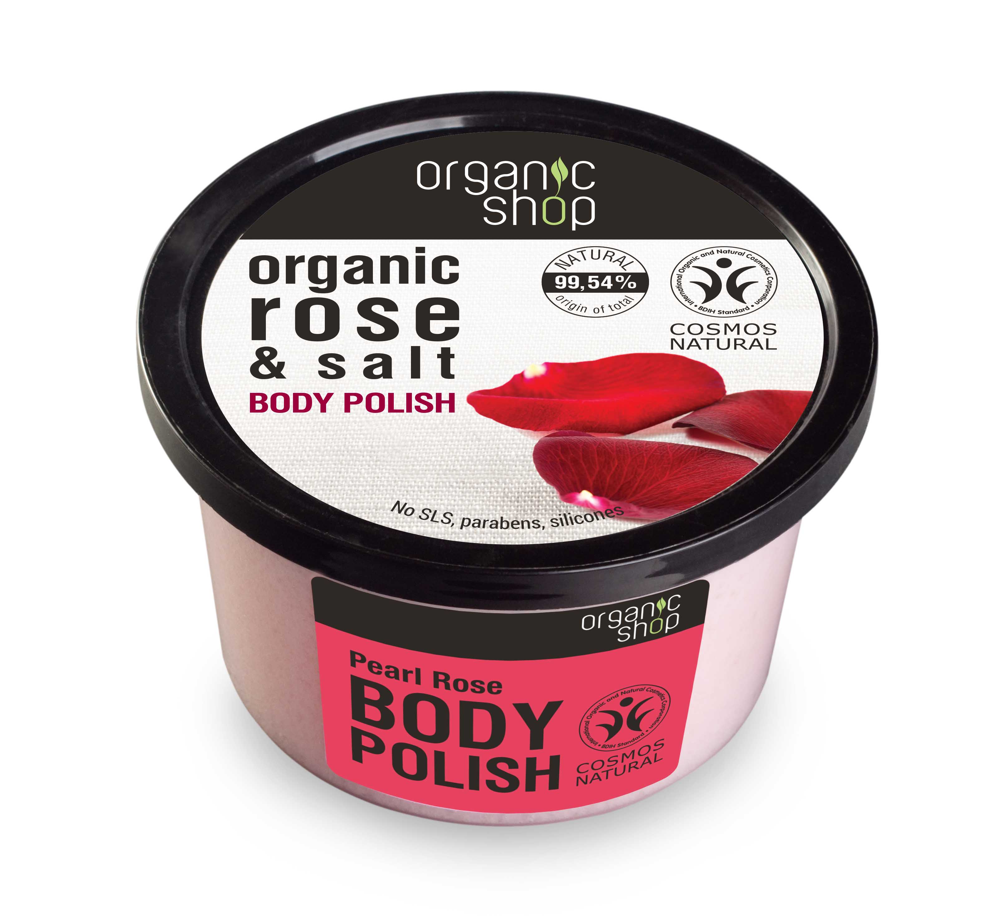 Organic Shop - Ružové perly - Telový peeling 250 ml
