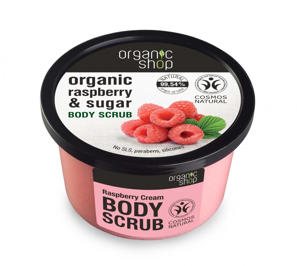 Organic Shop - Malinový krém - Telový peeling 250 ml