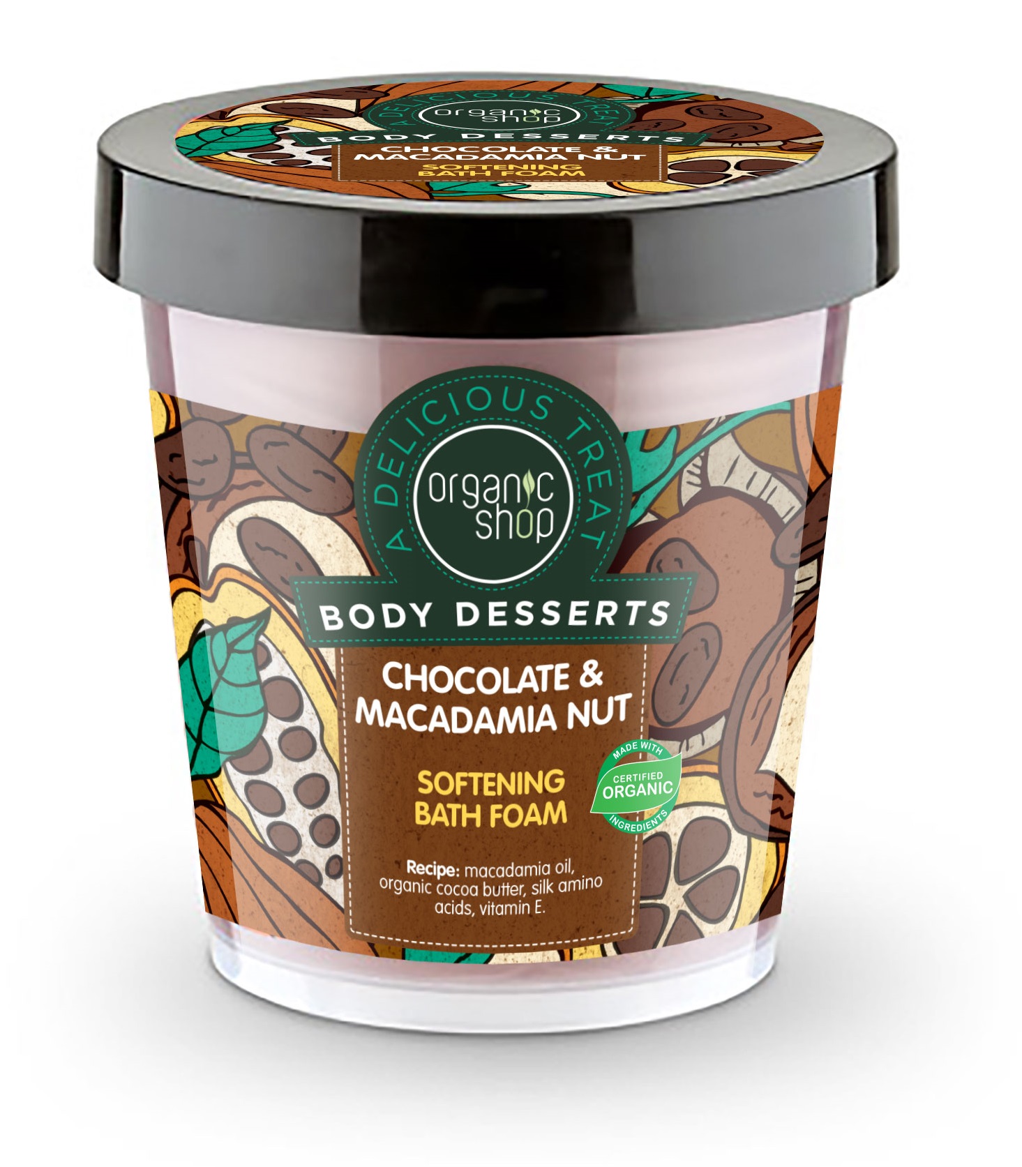 Organic Shop - Čokoláda & Makadamovy orech - Pena do kúpeľa 450 ml