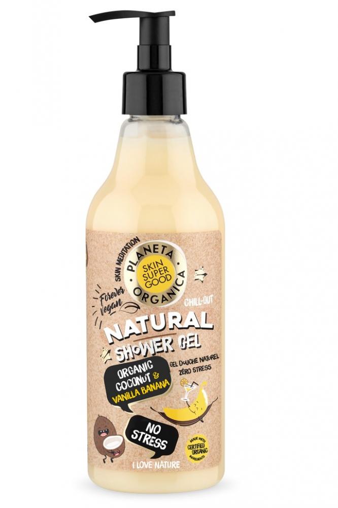 Skin Super Good Prírodný sprchový gél Bez stresu - Organický kokos a vanilkový banán 500 ml