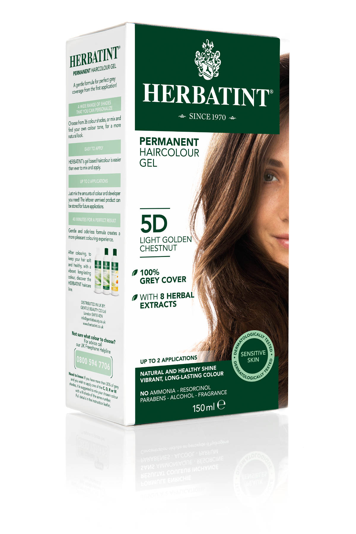 HERBATINT 5D svetlo zlatistý gaštan permanentná farba na vlasy 