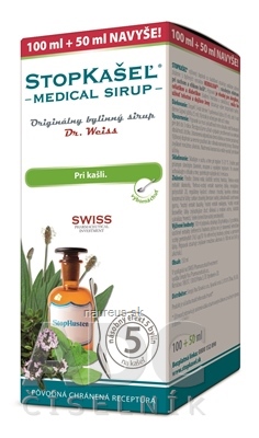 STOPKAŠEĽ Medical SIRUP - Dr.Weiss pri kašli, 100+50 ml navyše (150 ml)