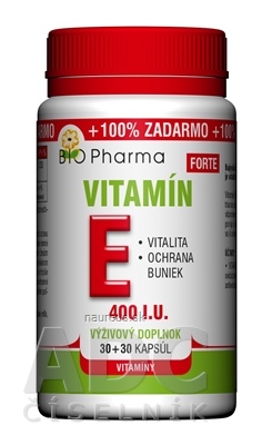 BIO-Pharma s.r.o. BIO Pharma Vitamín E FORTE 400 I.U cps 30+30 (100% ZADARMO) (60 ks) 33 g