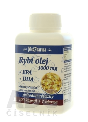 MedPharma, spol. s r.o. MedPharma RYBÍ OLEJ 1000 mg - EPA, DHA cps 100+7 zadarmo (107 ks) 107 ks