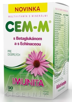 Salutem Pharma s.r.o. CEM-M pre dospelých IMUNITA tbl (s Betaglukánom a s Echinaceou) 1x90 ks 90 ks