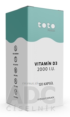 TOTO Pharma s.r.o. TOTO VITAMÍN D3 2000 I.U. cps 120 ks