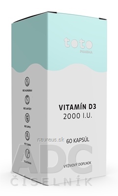 TOTO Pharma s.r.o. TOTO VITAMÍN D3 2000 I.U. cps (inov. 2020-07) 1x60 ks