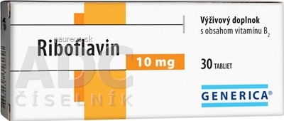 GENERICA spol. s r.o. GENERICA Riboflavin 10 mg tbl 1x30 ks 30 ks