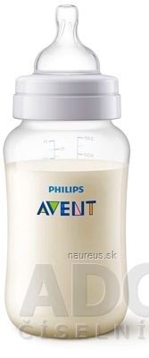 Philips Avent AVENT FĽAŠA PP Antikolik 330 ml polopriehľadná, antikolikový mäkký cumlík s 3 otvormi, 1x1 ks 330ml
