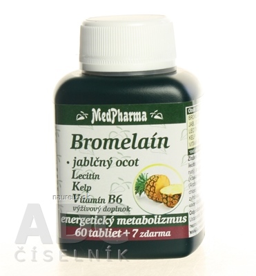 MEDPHARMA Bromelain 300 mg + jablčný ocot + lecitin 60 + 7 tabliet ZADARMO