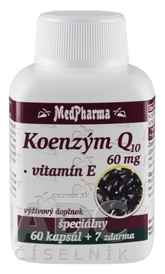 MedPharma KOENZÝM Q10 60 mg + Vitamín E cps 60+7 zadarmo (67 ks)