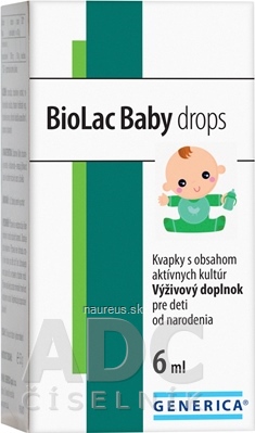 GENERICA spol. s r.o. GENERICA BioLac Baby drops kvapky (pre deti od narodenia) 1x6 ml 6 ml