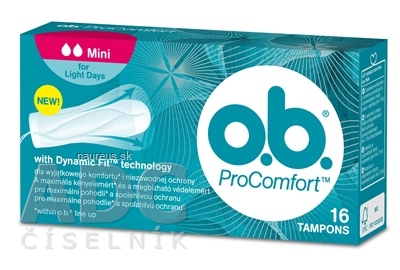Johnson & Johnson s.r.o. (Consumer) o.b. ProComfort Mini hygienické tampóny (inov.2018) 1x16 ks 16 ks