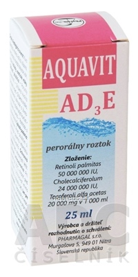 Pharmagal, spol. s.r.o. PharmaGal AQUAVIT AD3E perorálny roztok 1x25 ml