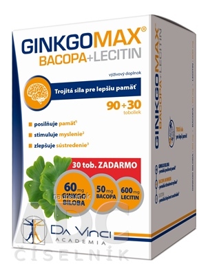Simply You Pharmaceuticals a.s. GINKGOMAX+BACOPA+LECITÍN - DA VINCI cps 90 + 30 zadarmo, 1x120 ks