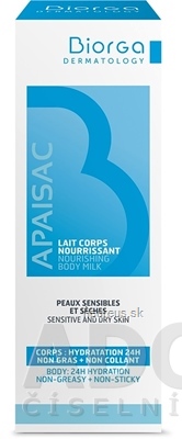 Laboratoires Bailleul S.A. Apaisac BIORGA Vyživujúce telové mlieko modrá rada (Nourishing Body Milk) 1x200 ml 200ml