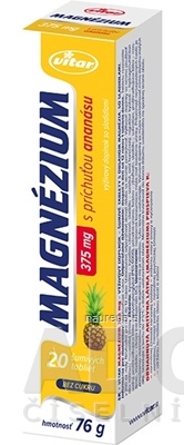 VITAR MAGNÉZIUM 375 mg tbl eff s príchuťou ananásu 1x20 ks