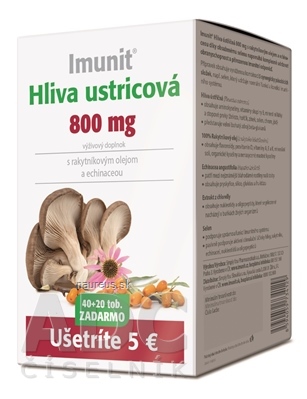 Simply You Pharmaceuticals a.s. Imunit HLIVA ustricová 800 mg s rakytník. a echin. cps 40+20 zadarmo (60 ks) 60 ks