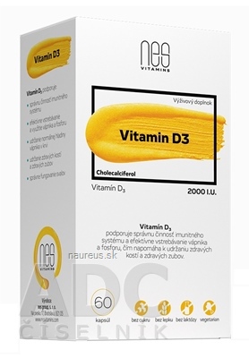 nes group, s. r. o. nesVITAMINS Vitamin D3 2000 I.U. cps 1x60 ks