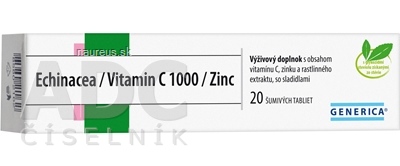 GENERICA spol. s r.o. GENERICA Echinacea/Vitamin C 1000/Zinc tbl eff 1x20 ks 20 ks