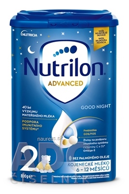 Nutrilon advanced 2 good night následná mliečna dojčenská výživa v prášku (6-12 mesiacov) 1x800 g