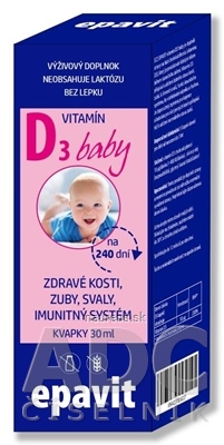 ALFA VITA, s.r.o. EPAVIT Vitamín D3 baby pre deti kvapky 1x30 ml 30ml