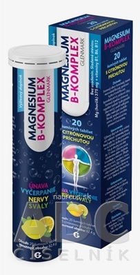 Magnesium B-Komplex GLENMARK šumivé tablety s citrónovou príchuťou 1x20 ks