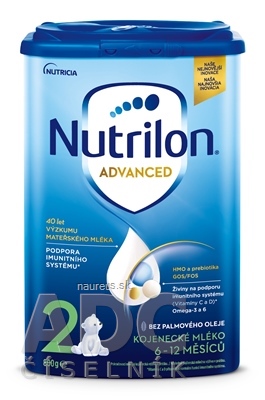 Nutrilon advanced 2 následná mliečna dojčenská výživa v prášku (6-12 mesiacov) 1x800 g