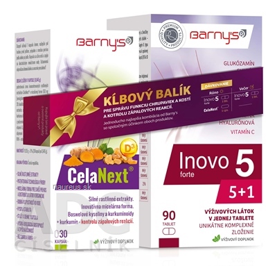 Biopol GN, s.r.o.,člen Pharma United Inc.(CAN) Barny's KĹBOVÝ balík Inovo 5 forte tbl 90 ks + CelaNext cps 30 ks, 1x1 set