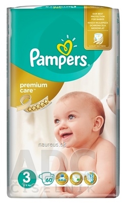 Procter and Gamble DS Polska Sp. z o.o. PAMPERS PREMIUM CARE 3 Midi detské plienky (5-9 kg) 1x60 ks (5-9 kg) 1x60 ks