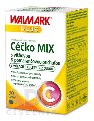 WALMARK, a.s. WALMARK Céčko MIX tbl vitamín C 100 mg (pomaranč+višňa) 1x90 ks 90 ks