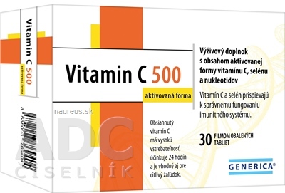 GENERICA spol. s r.o. GENERICA Vitamin C 500 aktivovaná forma tbl flm 1x30 ks