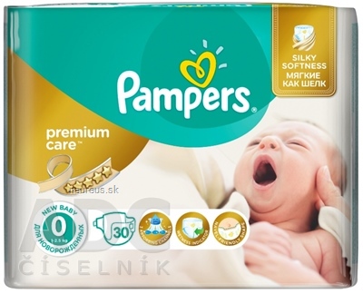Procter and Gamble DS Polska Sp. z o.o. PAMPERS PREMIUM CARE 0 Newborn detské plienky, od narodenia (< 2,5 kg) 1x30 ks