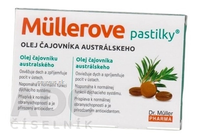 Dr. Müller Pharma s.r.o. MÜLLEROVE pastilky S OLEJOM ČAJOVNÍKA AUSTRALSKEHO 1x24 ks