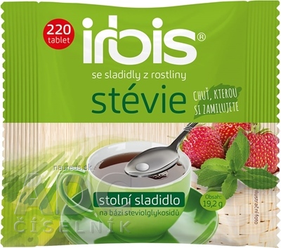 Irbis Stévia tbl (stolové sladidlo na báze glykozidov steviolu) náhradné balenie 1x220 ks